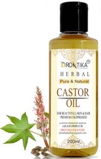 drontika 100% Pure Castor Oil For Hair and Moisturized Skin Hair Oil