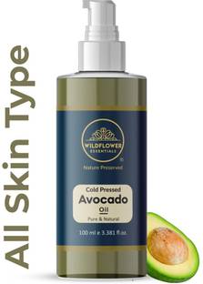 Wildflower essentials 100% Pure Avocado Oil For Beard Hair Growth and Shiny Moustache Hair Oil