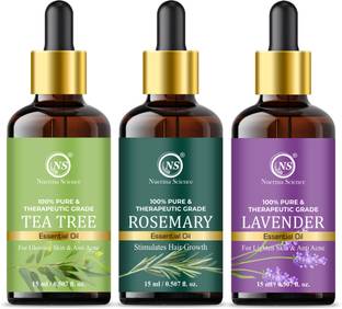 Nuerma Science Oil, Lavender Oil, Tea Tree Oil (Pack of 3) Hair Oil
