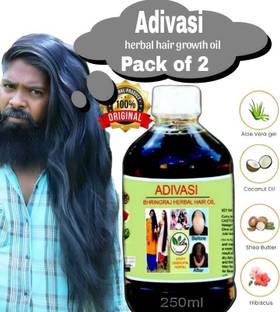 Adivasi BHRINGRAJ HERBAL HAIR OIL HAIR GROWTH+HAIR LOSS 250ML@2 (PACK OF 2 )) Hair Oil