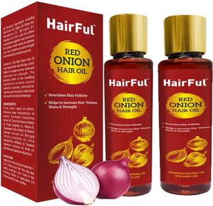HairFul Herbal Red Onion Hair Oil Preventing Hair Loss & Promoting Hair Growth 2 PC Hair Oil