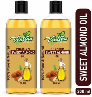 Ventina Organics Pure Cold Pressed Sweet Almond Oil for Skin & Hair Oil
