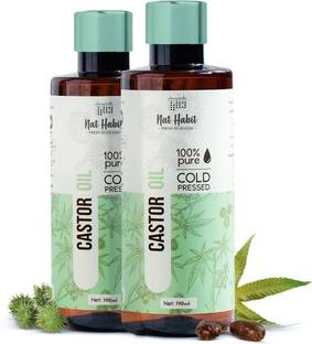 Nat Habit Cold Pressed Castor Oil Pure For Hair Growth, 100% Natural Arandi  Hair Oil