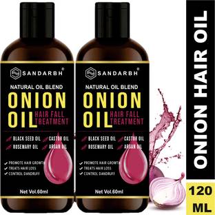 Sandarbh Onion Hair Oil with 14 Essential Oils for Hair Regrowth, Dandruff Control , Black Seed - Hair Care|Growth & Shine|Tea Tree Oil|Omega- 3|Vitamin-E , For Hair Growth | Blend Of Multiple Essential Oils Hair Oil