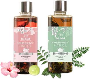 Nat Habit Hibiscus Amla + Trileaf Summer Hair Oil Combo For Anti Hairfall & Hair Growth Hair Oil