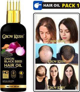 Growkesh Onion Hair Oil for Hair Growth and Hair Fall Control Hair Oil With Comb 100ml Hair Oil