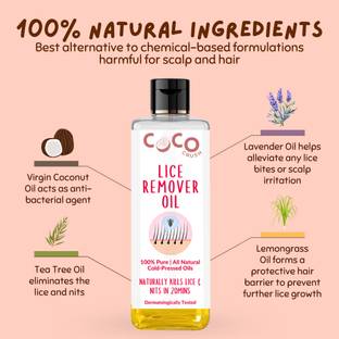 COCO CRUSH Lice Killer Oil, 100% Natural | Kills Lice & Nits in 20min, Reduces Irritation- Hair Oil