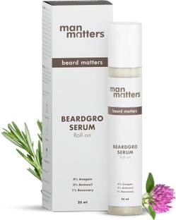 Man Matters BeardGro Serum Roll On | Anagain, Aminexil & Rosemary | Stronger & Thicker Beard Hair Oil