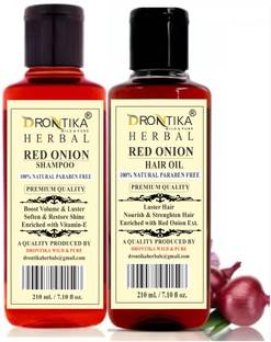 Khadi Herbal Drontika Herbal Red Onion Oil And Shampoo Combo