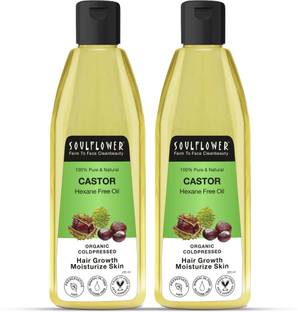 Soulflower Coldpressed Castor Oil For Thick Hair | Eyebrows | Lashes | Skin Nourishment Hair Oil