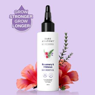 BARE ANATOMY Rosemary & Hibiscus Hair Growth Oil enriched with Bhringraj for New Hair Growth Hair Oil