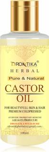drontika 100% Pure Castor Oil - Cold Pressed - For Stronger Hair, Skin & Nails  Hair Oil