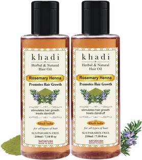Satvayush Khadi Rosemary Henna Hair Growth Oil - SLS-Paraben and Mineral Oil Free Hair Oil
