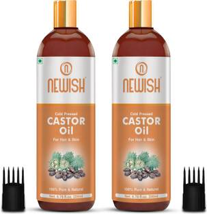 NEWISH Naturals Cold-Pressed 100% Pure Castor Oil Eyebrows,Hair Skin Oil (400 ml) Hair Oil Combo Hair Oil