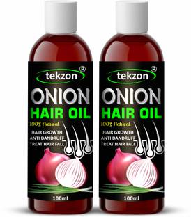 tekzon Red Onion Hair Oil with 14 Essential Oils, Multi-Purpose Hair Growth Oil Hair Oil
