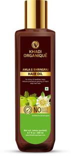 khadi ORGANIQUE Amla Bhringraj Hair Oil For Shiny & Healthier Hairs Reduce Premature Greying Of Hairs Stop Hair Loss Hair Oil