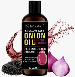 Sandarbh Onion Hair Oil with 14 Essential Oils for Hair Regrowth, Dandruff Control , Black Seed - Hair Care|Growth & Shine|Tea Tree Oil|Omega- 3|Vitamin-E , For Hair Growth | Blend Of Multiple Essential Oils Hair Oil