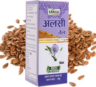 Sansu Flaxseed Oil (Cold Pressed) For Skin and Hair 50ml (Pack of 5) Hair Oil