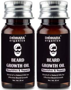 Donnara Organics Beard Growth Oil(Blend of 12 Natural oils for Effecive Beard Growth) Combo pack of 2 Bottles of 35 ml(70 ml) Hair Oil