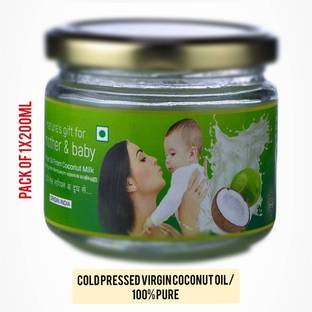 GREENNUT Pure Virgin Coconut Oil ( Glass Bottle ) 200 ML (Cold Pressed) Hair Oil