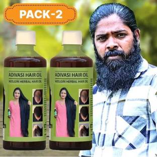 Adivasi 100%NILGIRI HAIR OIL AMLA REETHA HERBAL HAIR OIL @ 250ML@2 (PACK OF 2) Hair Oil