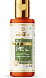 khadi ORGANIQUE Hair Growth Hair Vitalizer Hair Oil, Henna, Rosemary, Argan, Jojoba Hair Oil