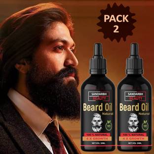 Sandarbh Beauty 4 x Faster Beard Growth oil with 100% Natural Ingredients Based  Hair Oil