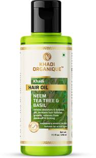 khadi ORGANIQUE Neem Teatree & Basil Hair Oil-Without Mineral Oil Hair Oil