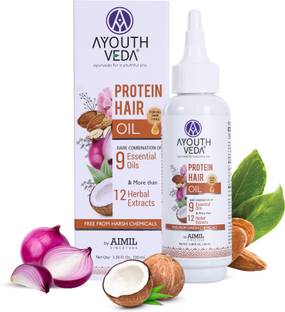 Ayouthveda Protein Hair Oil For Healthy Hair | Blend of Essential Oil & 12 Herbal Extracts Hair Oil