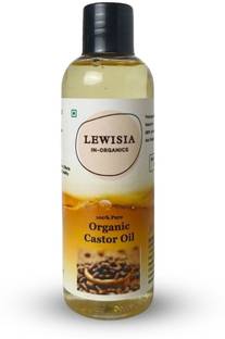 LEWISIA IN ORGANICS Cold Pressed Pure Organic Castor Oil for Skin, Hair, Face and Body Care Hair Oil