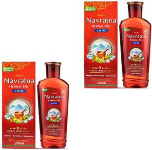 Navratna Ayurvedic Oil Cooling For Comforts & Rejuvenates Pack of - 200ml x 2 Hair Oil