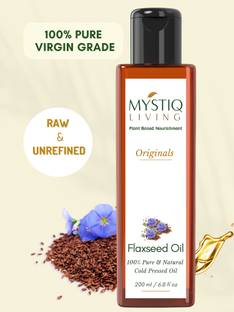 Mystiq Living Flaxseed Oil (Cold Pressed) For Skin and Hair | Natural and 100% Pure | (Organic) Hair Oil