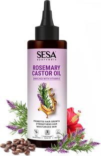 SESA Ayurvedic Rosemary Castor Oil for Hair Growth, Hair Fall Control & Healthy Skin Hair Oil