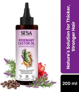 SESA Ayurvedic Rosemary Castor Oil for Hair Growth, Hair Fall Control & Healthy Skin Hair Oil