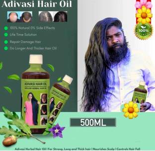 Adivasi HERBAL HANDE MADE HAIR OIL BEST FOR ALL TYPE OF HAIR 500ML 9 PACK OF 2 ) Hair Oil