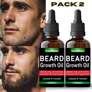 smartdrops Beard Growth Oil for Strong and Healthy Beard Nourishes & Strengthens Beard Hair Oil