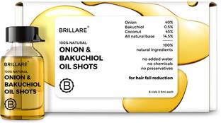 BRILLARE Onion Shots with Bakuchiol & Coconut, for Hair Fall Control Oil Hair Oil