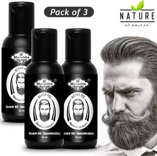 Meralite 10x Supreme Quality Beard Growth Oil with Advanced Formula Based (Pack of 3) Hair Oil