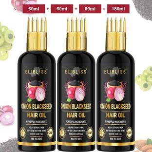 ELIBLISS Onion Blackseed Hair Oil for Hair Growth | Anti-Hair Fall with Comb Applicator Hair Oil
