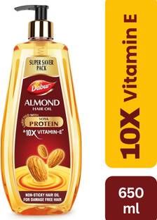Dabur Almond with 10X Vitamin E Nourishment & Keratin Protein for Hair Fall Control Hair Oil