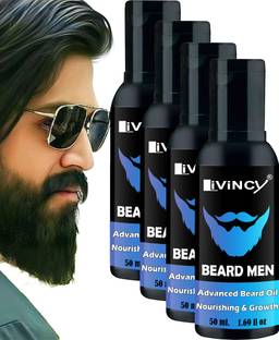 Livincy LITE BEARD GROWTH HAIR OIL FOR MEN BEARD OIL MEN 50ML+5OML+50ML+50ML Hair Oil