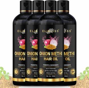 ELIBLISS Onion Methi(Fenugreek)Hair Oil For Hair Growth,hair-fall control Pack Of 4 Hair Oil