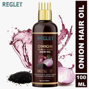 REGLET Onion Oil - Black Seed Onion Hair Oil - WITH COMB APPLICATOR m  Hair Oil