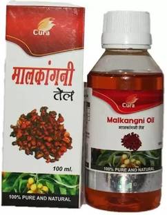 Cura Pure Malkangani (Malkangni / Jyotishmati) Oil (100mlX2) Hair Oil