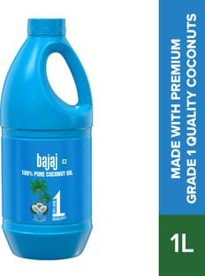 BAJAJ 100% Pure Coconut Oil 1 litre | Made with Premium Grade 1 Quality Coconuts Hair Oil