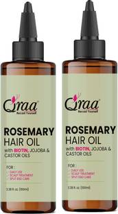 Qraa Pure Rosemary Hair Oil for Hair Growth,Hair Fall Control,Hair Strength|Pack of 2 Hair Oil