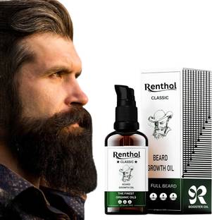 Renthol Fast & Advanced Beard & Mustache Growth Oil for Men | Chemical Free Beard Care Hair Oil