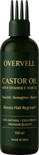 overvell Castor Oil | Cold Pressed| 100% Pure | With Vitamin E | For Hair Growth,Eyebrows Hair Oil