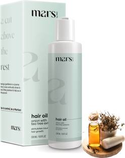 mars by GHC Bhringraj Oil With Onion, Jojoba, Fenugreek & 17 other Essential Oils - Healthy Hair Growth & Anti Hair Fall Hair Oil