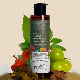 Pureus Herbals Keshabooti 11 Herbs Hair Growth Oil | Mineral Oil Free With Comb Applicator Hair Oil
